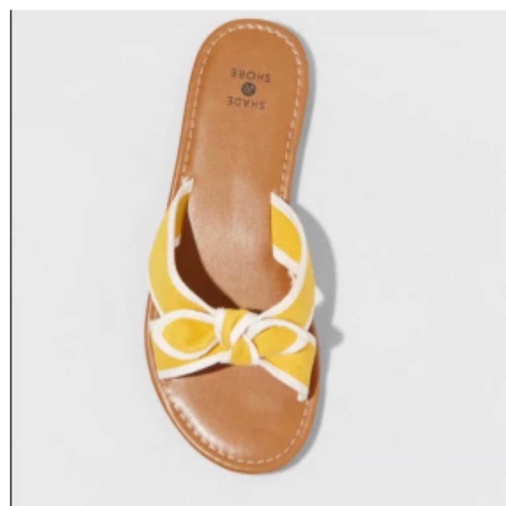 Shade and shore yellow bow sandal
